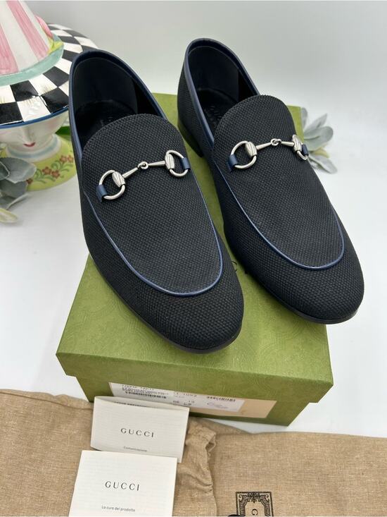 Men\'s Gucci, NEW JORDAAN canvas horse bit loafer size 13 made in Italy main image 11